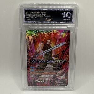 SSG Trunks, Crimson Warrior Leader BT16-097 UC Holo Foil Dragon Ball Graded 10